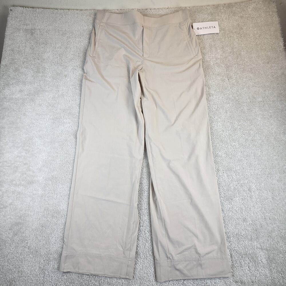 Athleta Brooklyn Heights New Wide Leg Pant Womens Size 14 Cream NWT